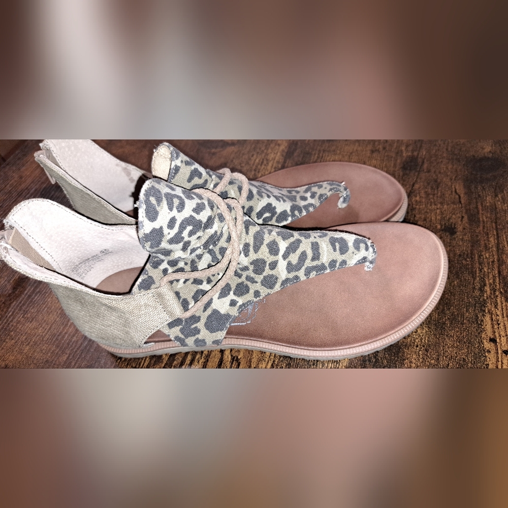 Ladies Very G Buckle Leopard Sparta Shoes Canvas Sandals Leapard Print Party 9.5 - Picture 4 of 8
